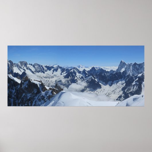 Französische Alpen Chamonix Panorama Poster (Vorne)