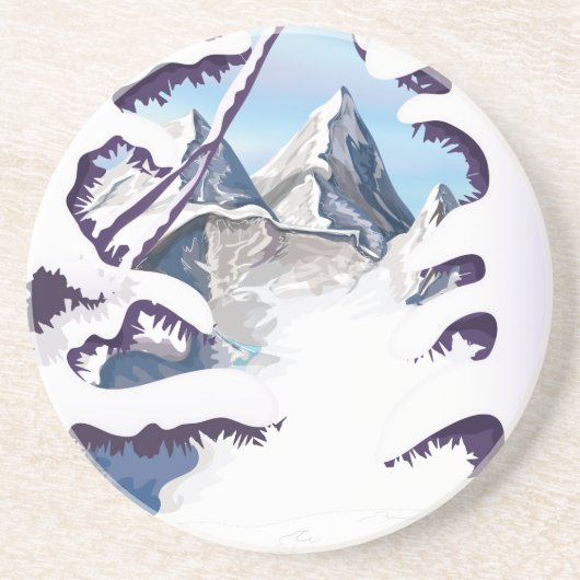 Französische Alpen Getränkeuntersetzer (Vorne)