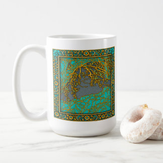 Französische Alpen Gold , Silber Türkis   Kaffeetasse