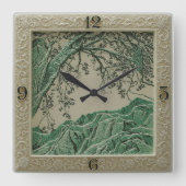 Französische Alpen Grüne Wanduhr (Vorderseite)