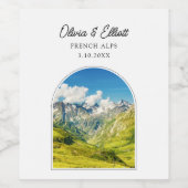 Französische Alpen Hochzeitwein Weinetikett (Einzelnes Label)