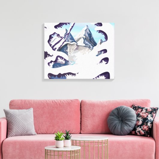 Französische Alpen Leinwanddruck (Insitu (Wohnzimmer))