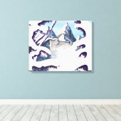 Französische Alpen Leinwanddruck (Insitu (Holzboden))