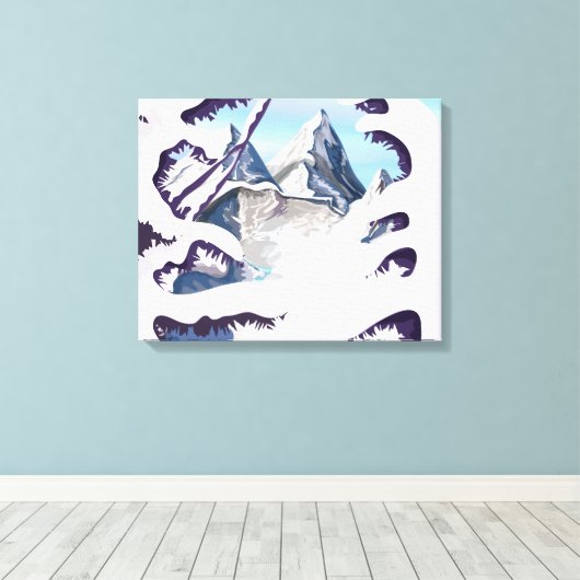 Französische Alpen Leinwanddruck (Insitu (Holzboden))