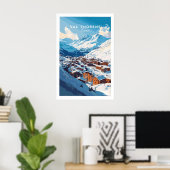 Französische Alpen Skidorf Poster 1 (Heimbüro)