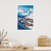 Französische Alpen Skidorf Poster 1 (Küche)