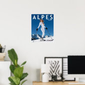 Französische Alpen Skiposter Poster (Heimbüro)