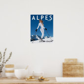 Französische Alpen Skiposter Poster (Küche)