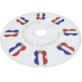 Französische Angelflagge Weihnachten Fleece Weihnachtsbaumdecke (Schrägansicht)