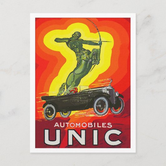 Französische Antikautos und Kunst Deko Postkarte (Vorderseite)