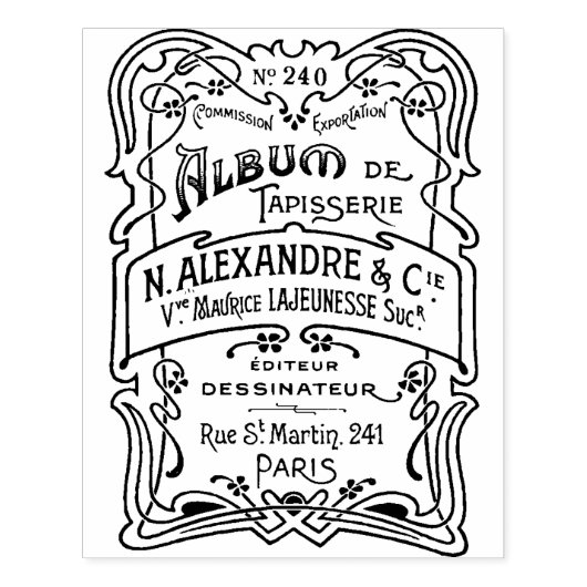 Französische Antike Kunst-Déco Ephemera Briefmarke Gummistempel (Prägung)