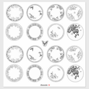 Französische Antike Teller   BLACK-Aufkleber Aufkleber