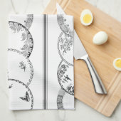 Französische Antike Teller | SCHWARZE Küchentuch (Viertel Falte)