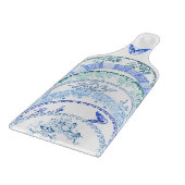 Französische Antiquitätenplatte | BLAUE BUTTERFLFL Schneidebrett (Ecke)