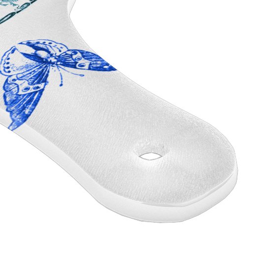 Französische Antiquitätenplatte | BLAUE BUTTERFLFL Schneidebrett (Ecke)