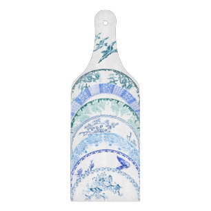 Französische Antiquitätenplatte   BLUE BIRD Decorb Schneidebrett