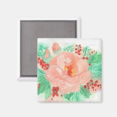 Französische Aquarell-Rose Magnet (Vorderseite/Rückseite)