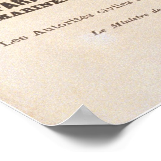 Französische Armee und Marine. Allgemeiner Mobilis Poster (Ecke)