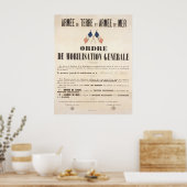 Französische Armee und Marine. Allgemeiner Mobilis Poster (Küche)