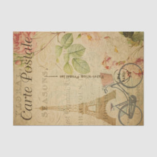 Französische Art Carte Postale Eiffelturm Seidenpapier