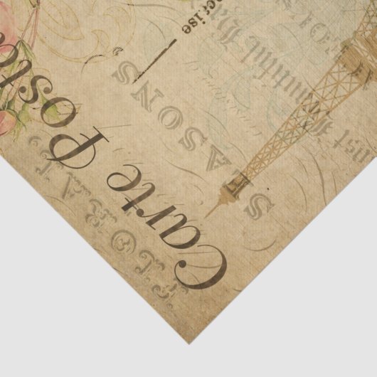 Französische Art Carte Postale Eiffelturm Seidenpapier (Ausschnitt)