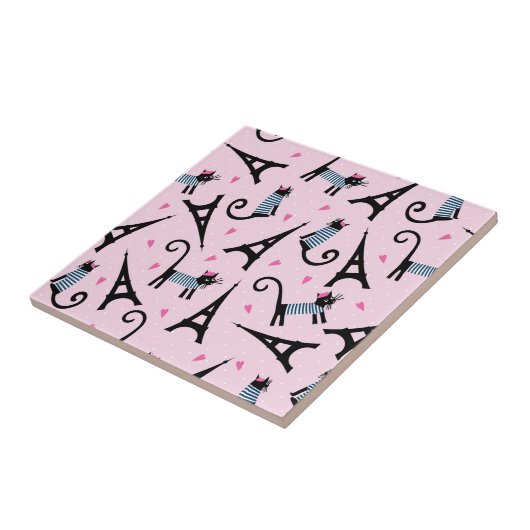 Französische Art gekleidete Katze mit Fliese (Seite)