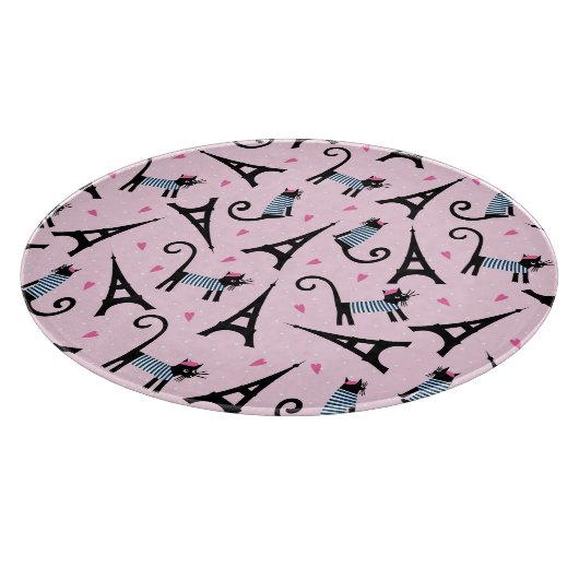 Französische Art gekleidete Katze mit Schneidebrett (Ecke)