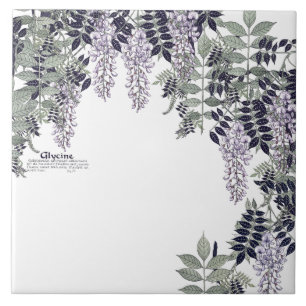 Französische Art Nouveau Wisteria-Blumen Keramikfl Fliese