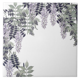 Französische Art Nouveau Wisteria-Blumen Keramikfl Fliese