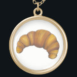 Französische Bäckerei Buttery Flaky Croissant Past Vergoldete Kette<br><div class="desc">Das Design zeigt eine originelle Marker-Illustration eines flackernden,  buttery frisch gebackenen französischen Croissant-Frühstücksgebäcks. Ideal für deinen Lieblings-Feinschmecker! Sehen Sie nicht,  wonach Sie suchen? Brauchen Sie Hilfe bei der Anpassung? Klicken Sie auf "Kontakt mit diesem Designer",  um etwas für Sie erstellt zu haben!</div>