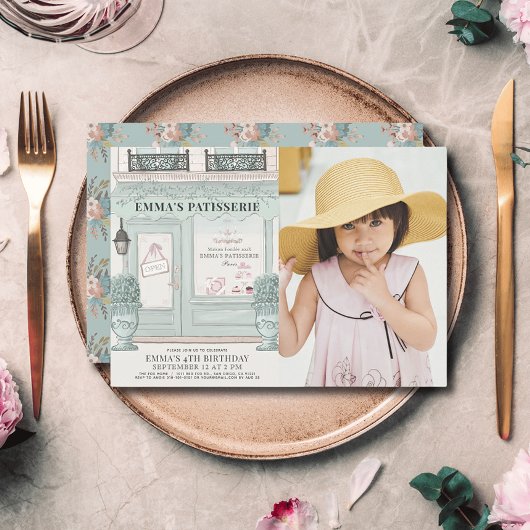 Französische Bäckerei Patisserie Green Geburtstags Einladung