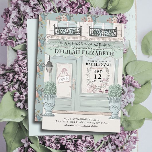 Französische Bäckerei Patisserie Paris Green Bat M Einladung