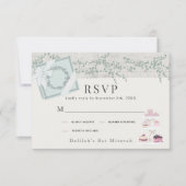 Französische Bäckerei Patisserie Paris Green Bat M RSVP Karte (Vorderseite)