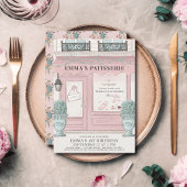 Französische Bäckerei Patisserie Paris Pink 1. Geb Einladung