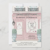 Französische Bäckerei Patisserie Paris Pink Abschl Einladung (Vorderseite)