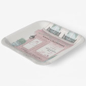 Französische Bäckerei Patisserie Paris Pink Geburt Pappteller (Gewinkelt)