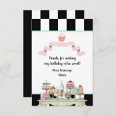 Französische Bäckerei Süßigkeiten Leckereien Gebur Dankeskarte (Vorne/Hinten)