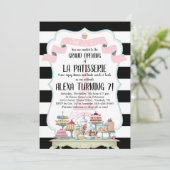 Französische Bäckerei Süßigkeiten und Leckereien G Einladung (Stehend Vorderseite)