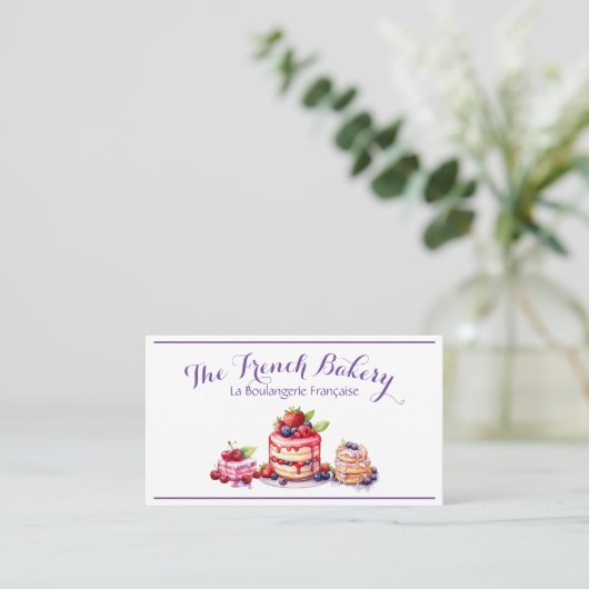 Französische Bäckerei Visitenkarte (Stehend Vorderseite)