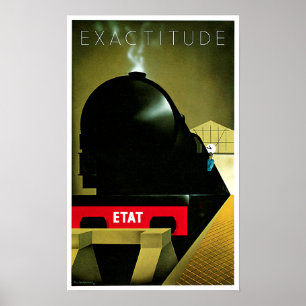 Französische Bahnreise-Kunst der Genauigkeits-ETAT Poster