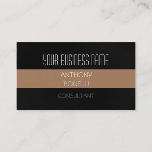 Französische Beige Dark Gray Charming Business Car Visitenkarte (Vorderseite)