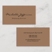 Französische Beige Visagistin Script Visitenkarte (Vorne/Hinten)