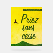 Französische Bibelverse | Motivation Chrétienne Acrylschild (Vorderseite)