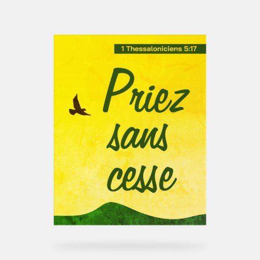 Französische Bibelverse | Motivation Chrétienne Acrylschild (Vorderseite)