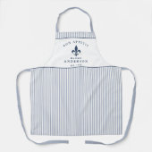 Französische Bistro Blau gestreifte benutzerdefini Schürze (Vorderseite)