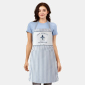 Französische Bistro Blau gestreifte benutzerdefini Schürze (Getragen)