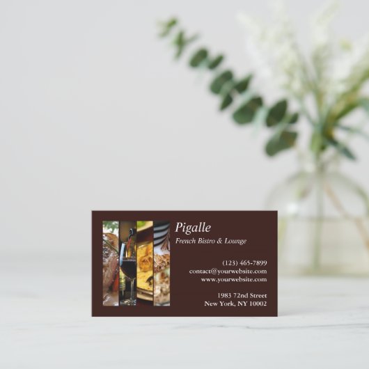 Französische Bistro-Visitenkarte Visitenkarte (Stehend Vorderseite)