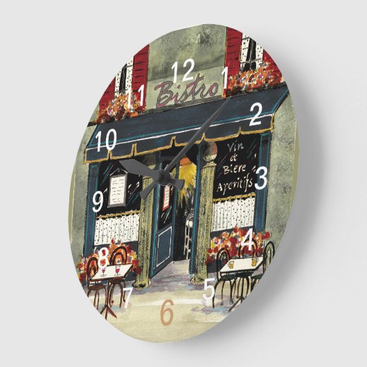 Französische Bistro-Wanduhr Große Wanduhr (Winkel)