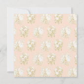 Französische Bläserei Elegante Toile Pink Gold Bab Einladung (Rückseite)