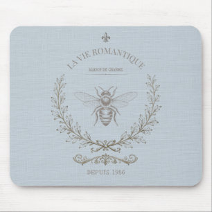Französische Blaue Bienen-Gravur   Französischer L Mousepad